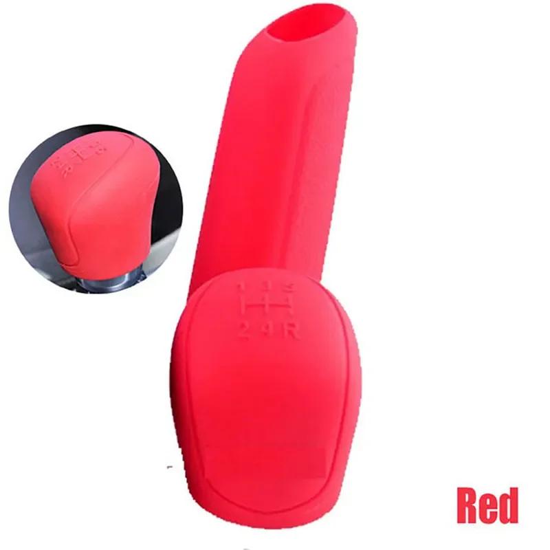 2Pcs Universal Manual Gear Shift Collars Car Silicone Gear Head Shift Knob Cover Handbrake Grip Car Hand Brake Covers Cas