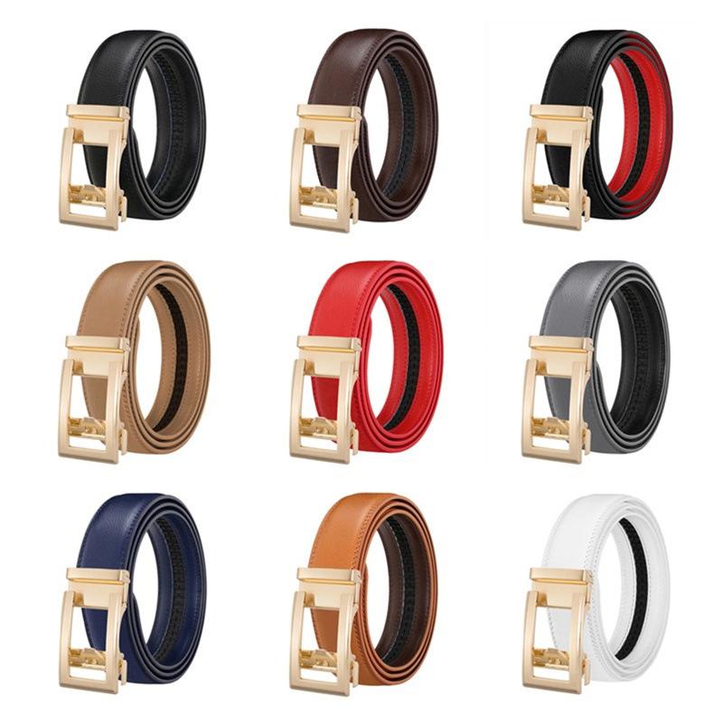 Men'S Leather Belt Gold Automatic Buckle Belt Business Youth Independent Station