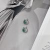 Silver Earrings with Natural Emerald (2172499)