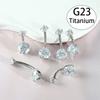 Titanium Steel Belly Button Stud, Zirconium Belly Button Stud, Human Piercing Jewelry