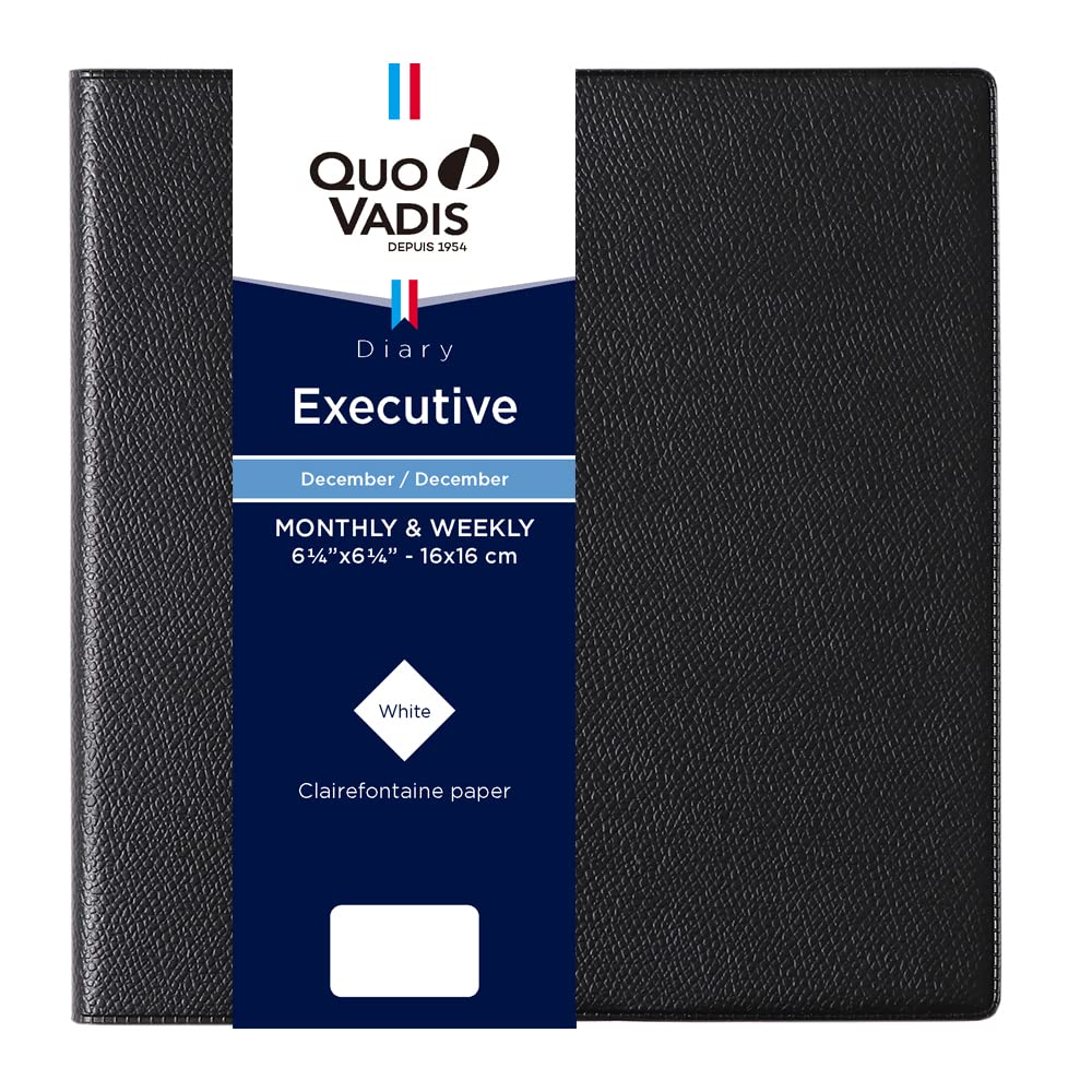 

QUOVADIS Executive/Unparallèle 2026 Diary (Weekly Vertical, Starts December 2025, Square Size 16x16cm) black qv01401bk чёрный