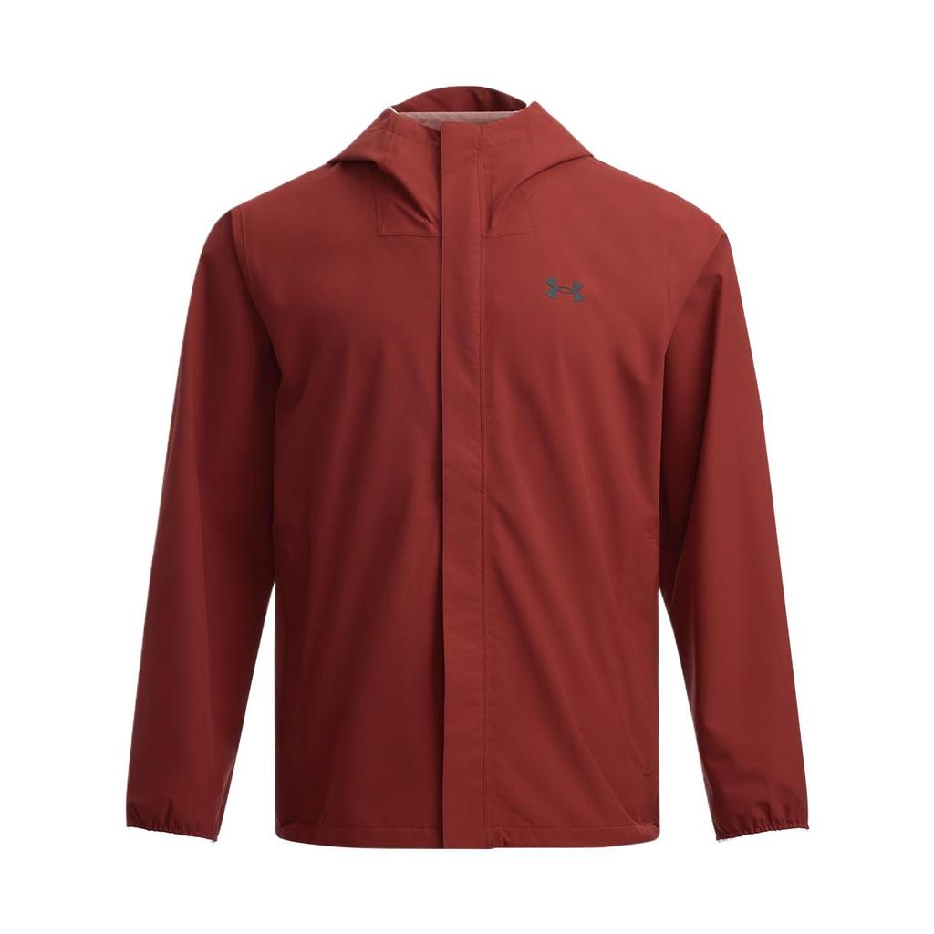 Under Armour Stormproof Cloudstrike Solid Color Hooded Stretch Jacket Men Jacket Terracotta-Red 1376066-840