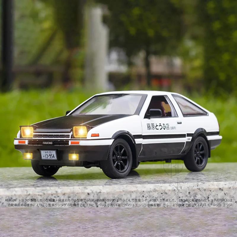 DTEZTU1 1/24 Toyota AE86 Alloy Sports Car Model Diecasts Toy Simulation Steering Sound Light Super Racing Toys Vehilce Collection Gifts