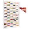Wall Shelf - CREATIVE DECO - Miniature Cars - 90 Compartments - Natural Wood - 80x51x5.5 Cm