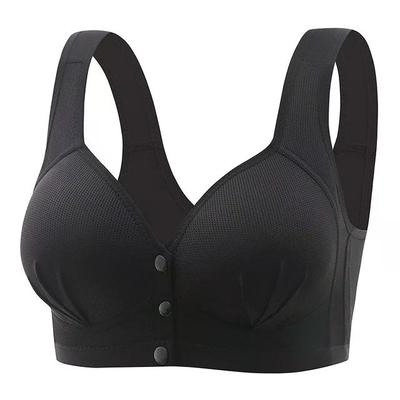 Große Größe Frontverschluss Mama-Rücken-Unterwäsche Dünnschliff Bequemer atmungsaktiver Push-Up-BH Glänzende Dessous für Damen
