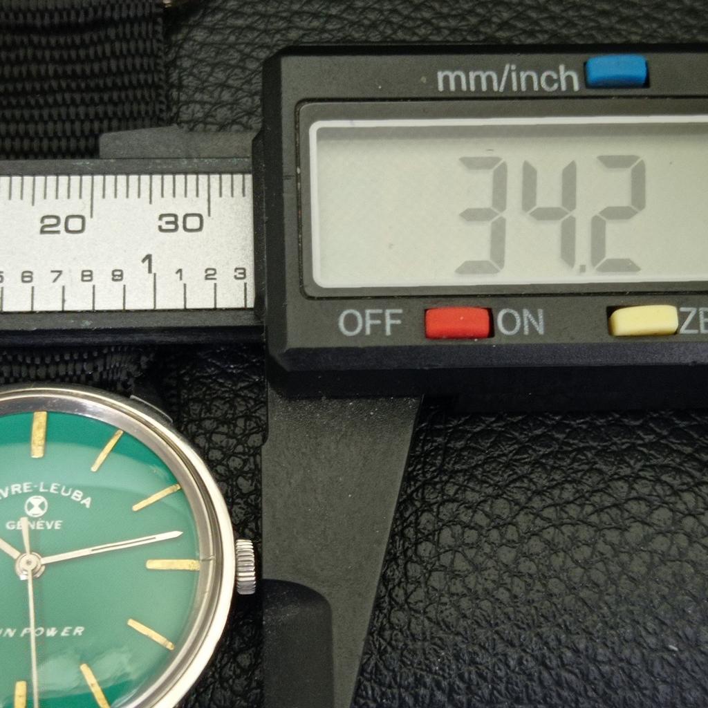 VINTAGE FAVRE LEUBA TWIN POWER 253 HAND-WINDING SWISS MENS GREEN WATCH A702048-5 R208-a702048