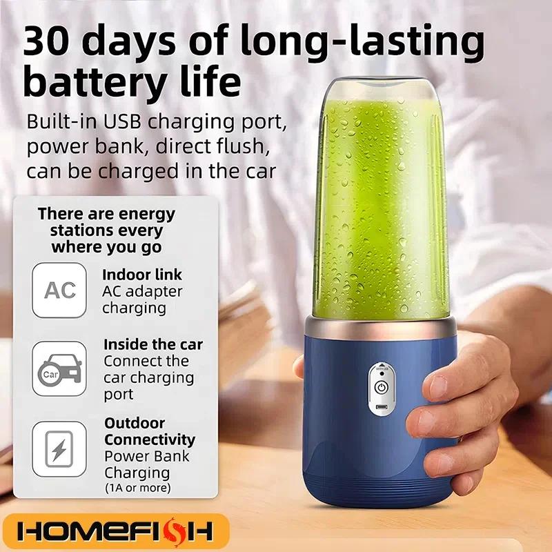 Compact Electric Portable Juicer Blender 400ml USB Charging Smoothie Maker for Lemon Orange Fruit Juicing Cup