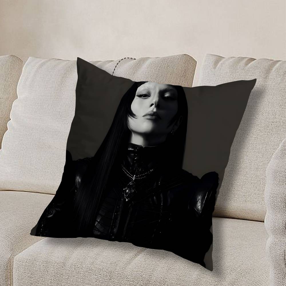 Mayhem L-Lady Gaga ART Pillow Case Square Double-Sided Printing Short Plush Sofa Cushion Cover Bedroom Bedside Pillow