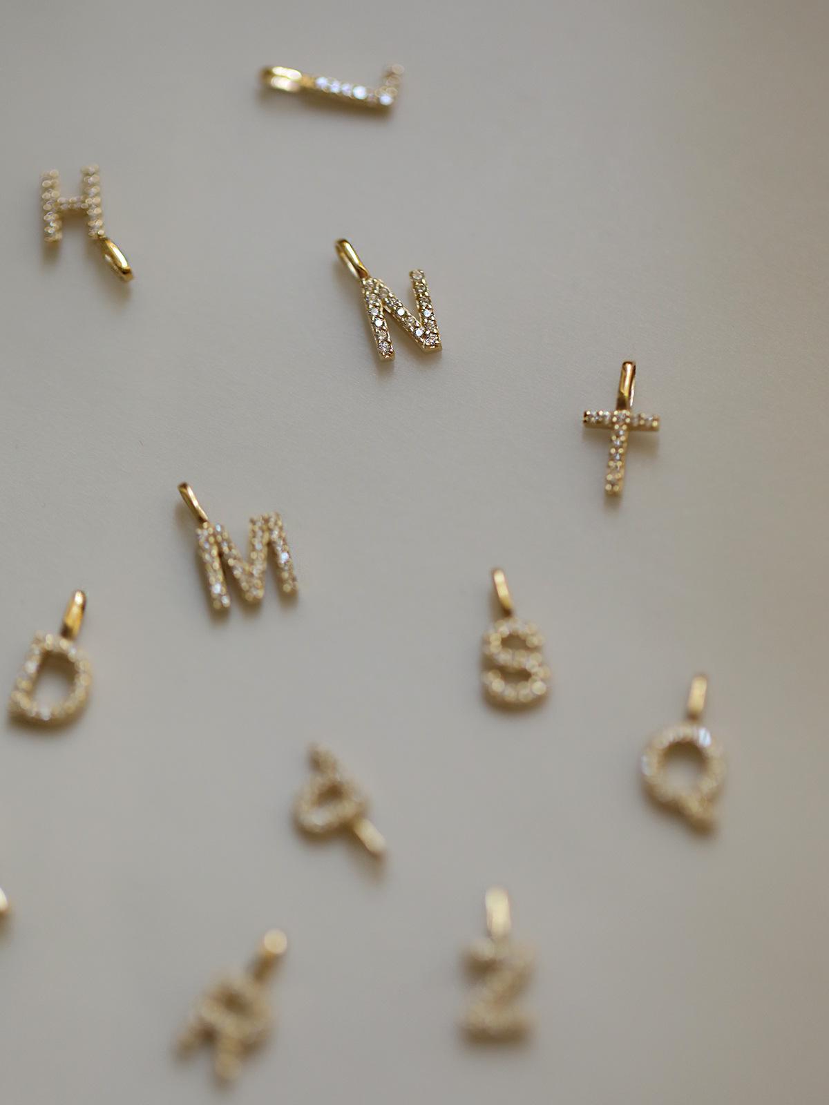 

Настраиваемая подвеска-кулон с инициалом из стерлингового серебра S925 и с покрытием из 14-каратного золота - Милый мини-набор для пары для DIY Pendant Letter F платиновый