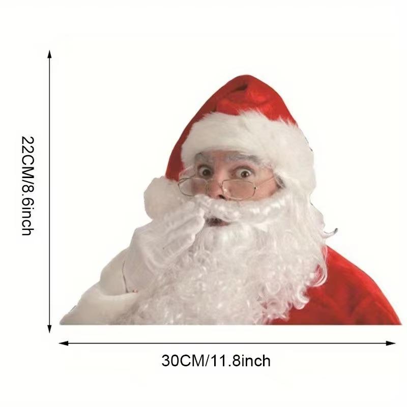 

3 шт. Водонепроницаемая реалистичная наклейка Санта-Клауса Рождественская наклейка на стекло автомобиля Украшение Поездка с Сантой Смешные рождественские наклейки на окно B красный