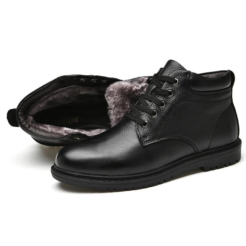 Fashion Famous Luxury Ankle Boots High Quality Mens Shoes Genuine Leather Casual Shoes Men Cow Leather Dress Warm Winter Boots for Men