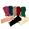 Knitted Cashmere Gloves for Autumn and Winter Women's Solid Color Labeling To Keep Warm and Cold proof Wrist Guards Divided Fingers and Leak Fingers