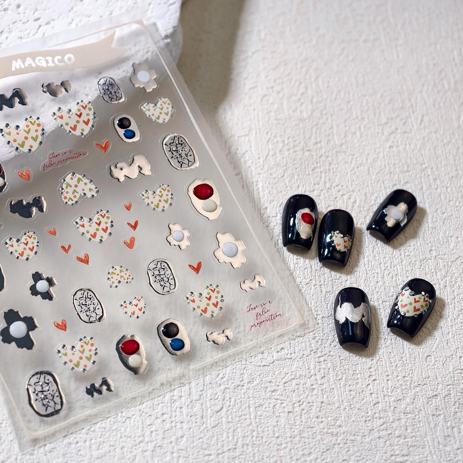 

TENSOR High-End Silver Jelly Gel Nail Stickers KX Joint Series (KX-464)