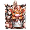 Highland Cow Themed Super Soft Blankets  Child Plush Throw Blanket Aesthetic Couch Bed Flannel Bedspread Sofa Bed Cover
