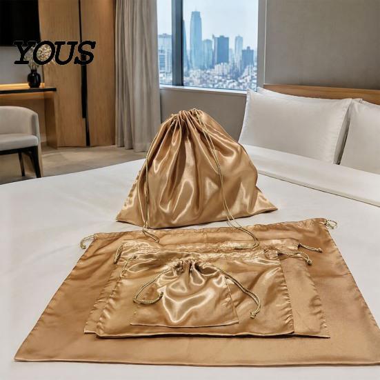 Organizing Bag for Home Storage Silk Dust Cover with Drawstring, Satin Handbag Organizer, Protective Case Delicate Purses Wear Resistant Solid