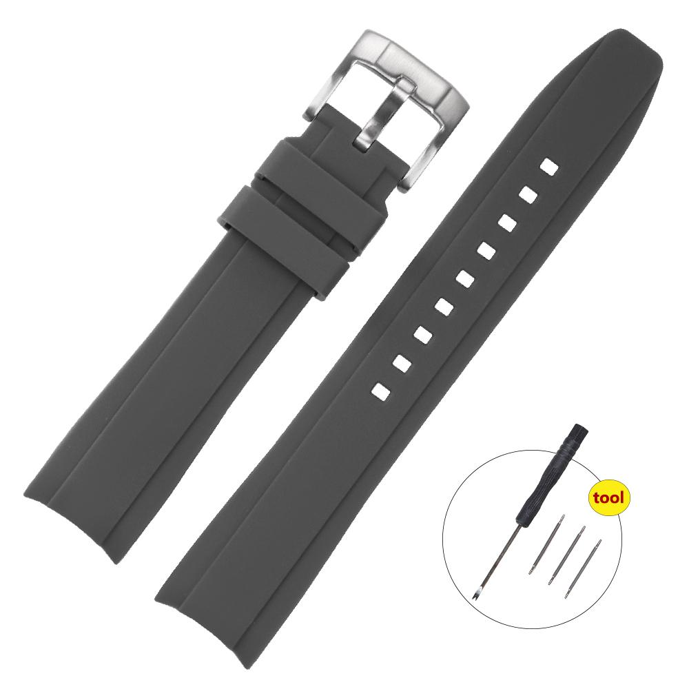20mm Watch Band for Omega X Swatch Strap for Seamaster 300 for Citizen 22mm Men Women Rubber Silicone Curved End Wrist Bracelet