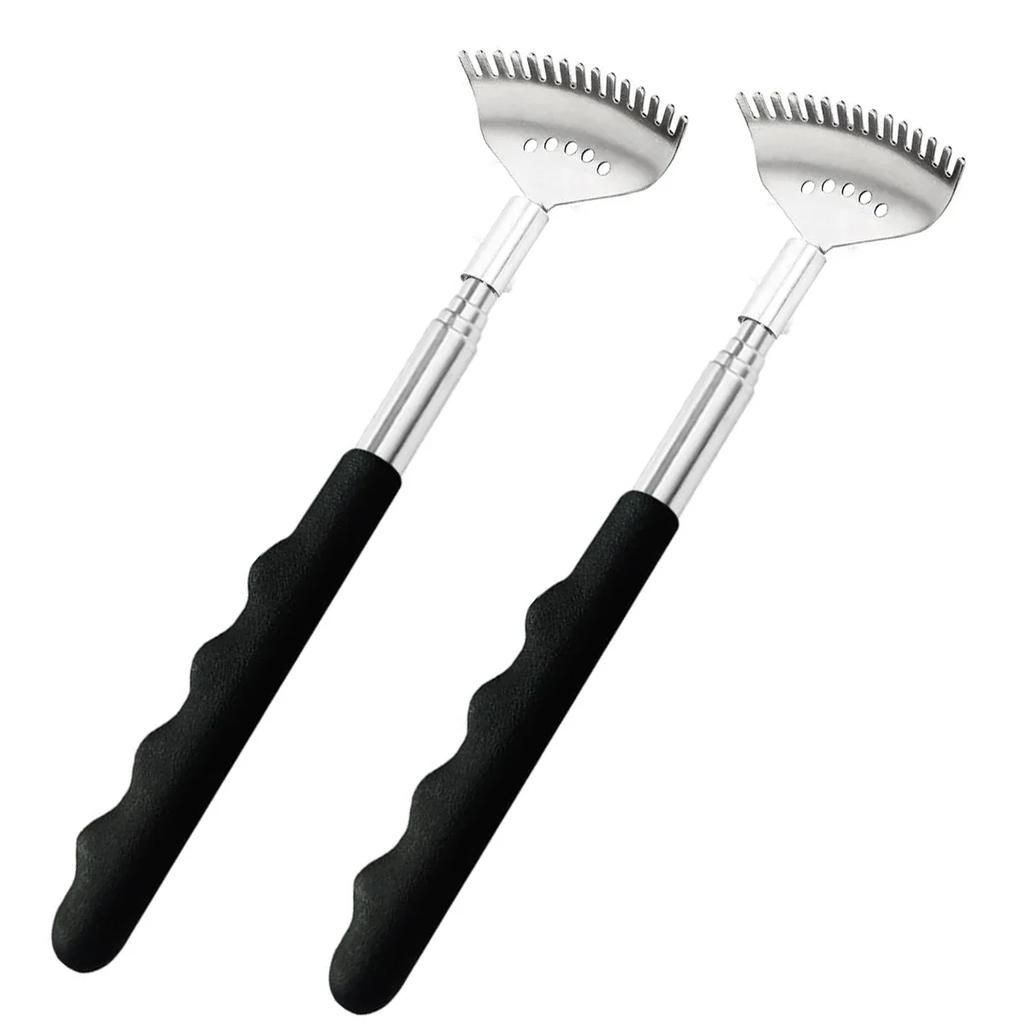 Upgraded Extendable Back Scratcher 15 Rakes Stainless Steel Portable Telescopic Back Scratcher Massage Tools Gifts for Men Women