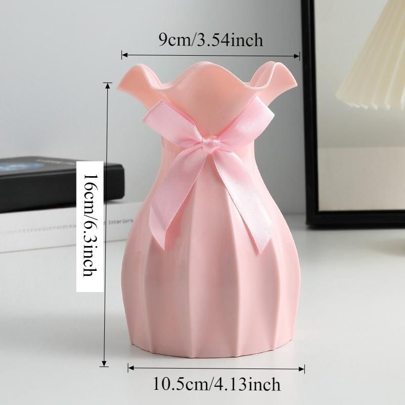 Moderne Plastik-Blumenvase Wasserwellen-Blumentopf 1/2 Stück Körbe Ästhetische Raumdekoration Wohnzimmerdekorationen Ornamente Jarron