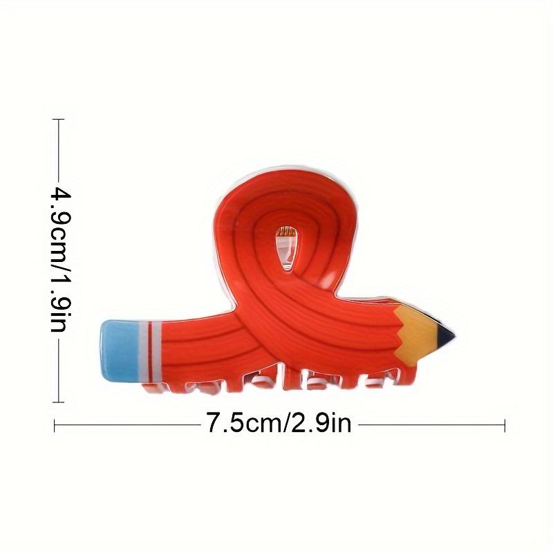 5Pcs/Set Student Party Cute Pencil Styling Grip Girl Heart Mini Back Hair Clip Classroom Fun Headwear Accessories Hair Clips