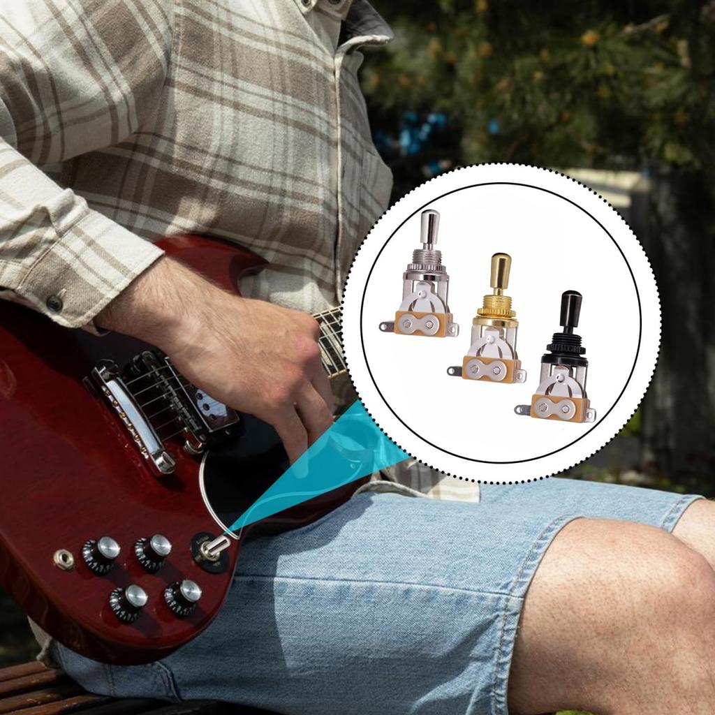 Metal 3 Way Guitar Pickup Switch/Selector Pickup Toggle Switch W/ Brass Tip Knob / for Guitar Accessories Parts