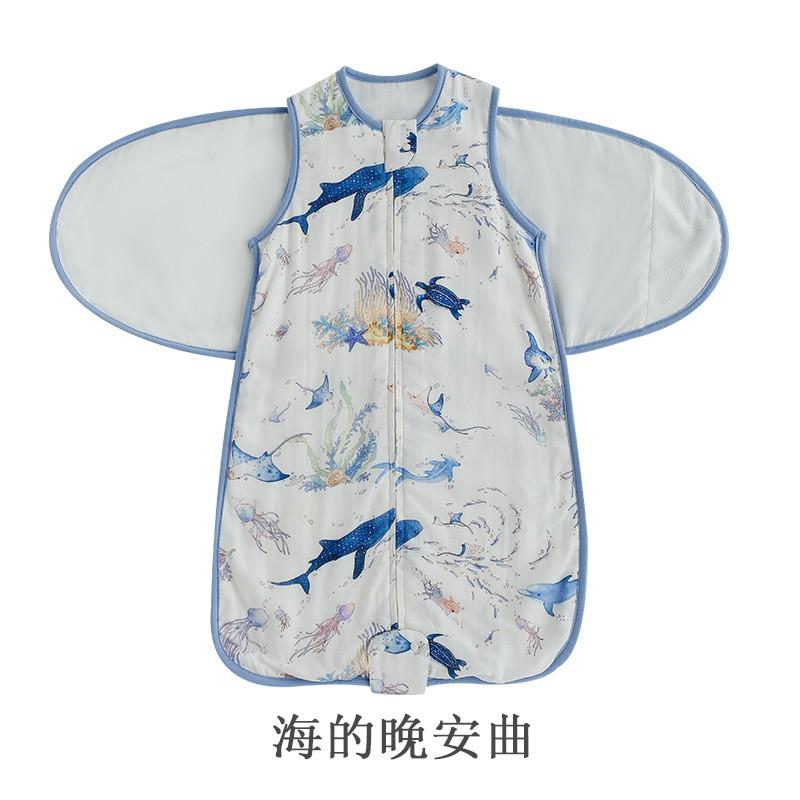 Bamboo Cotton Swaddle Sleep Sack Newborns Anti-Startle Lightweight Breathable Infant Sleepwear A-Class Safe Fall