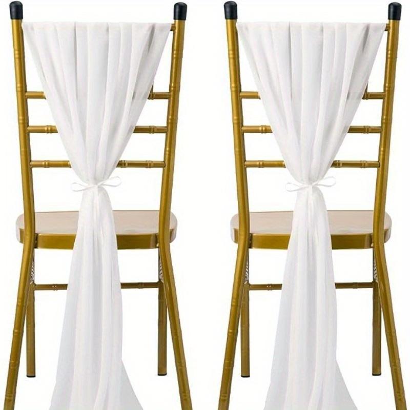 1Pc 29.5*78.7 inches Chiffon Wedding Chair Decoration for Wedding Banquet Holiday Party Decoration
