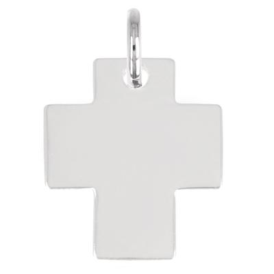 [Q2934] - Srebrny wisiorek 'Krzyż' posrebrzany - 16x14 mm