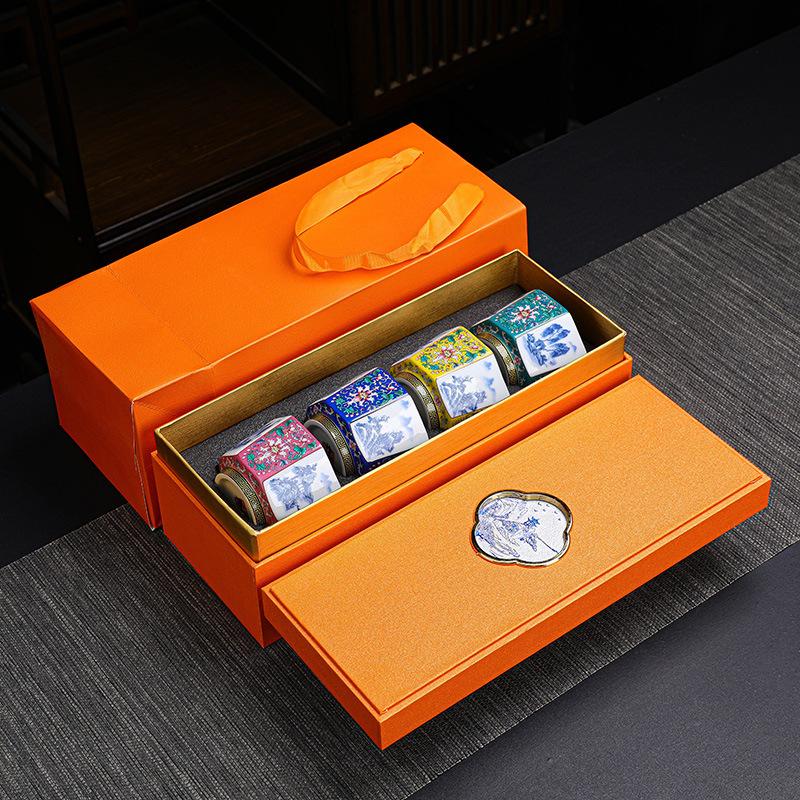 Enamel Master Eight Directions Tasting Personal Single Cup Hand-painted Gold Kung Fu Tea Set Gift