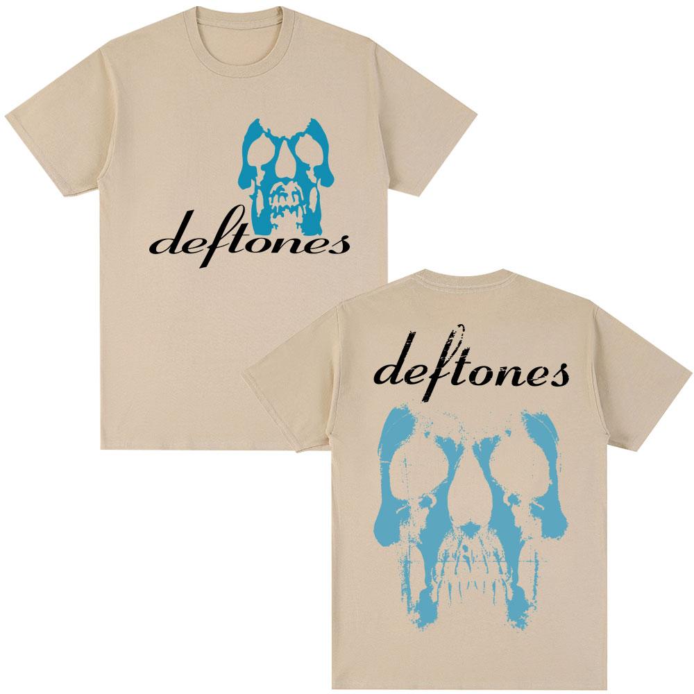 Rock Band Deftones Band Horror Skull T Shirts Vintage Hip Hop Gothic Hipster T Shirt Men Women Cotton Oversized Tees Streetwear