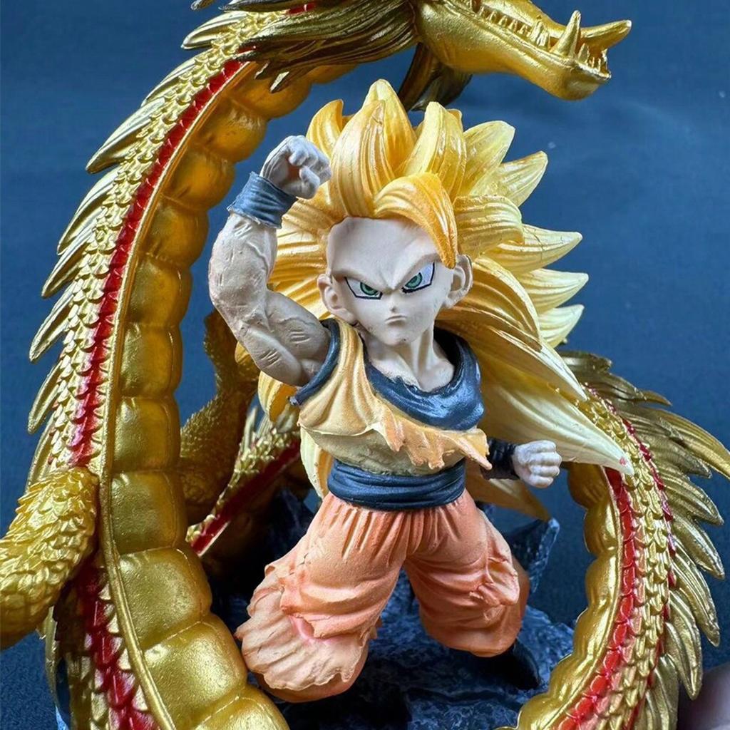 Q Version Z Figure Ssj3 Goku Action Figures Dragon Fist Explosion 14CM PVC GK Statue Collectible Model Toys