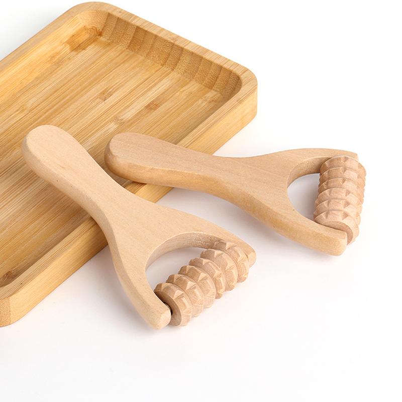Wooden Roller Massager Therapy Body Massager Face Shoulder Neck Hand Push Rolling Massager Body Soothing Relaxing Massage Tools