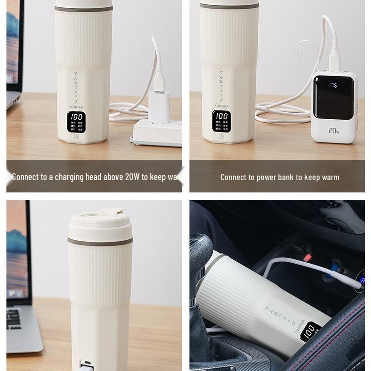 Japan SDRNKA Portable Electric Travel Kettle - Small Insulated Hot Water Boiling Cup