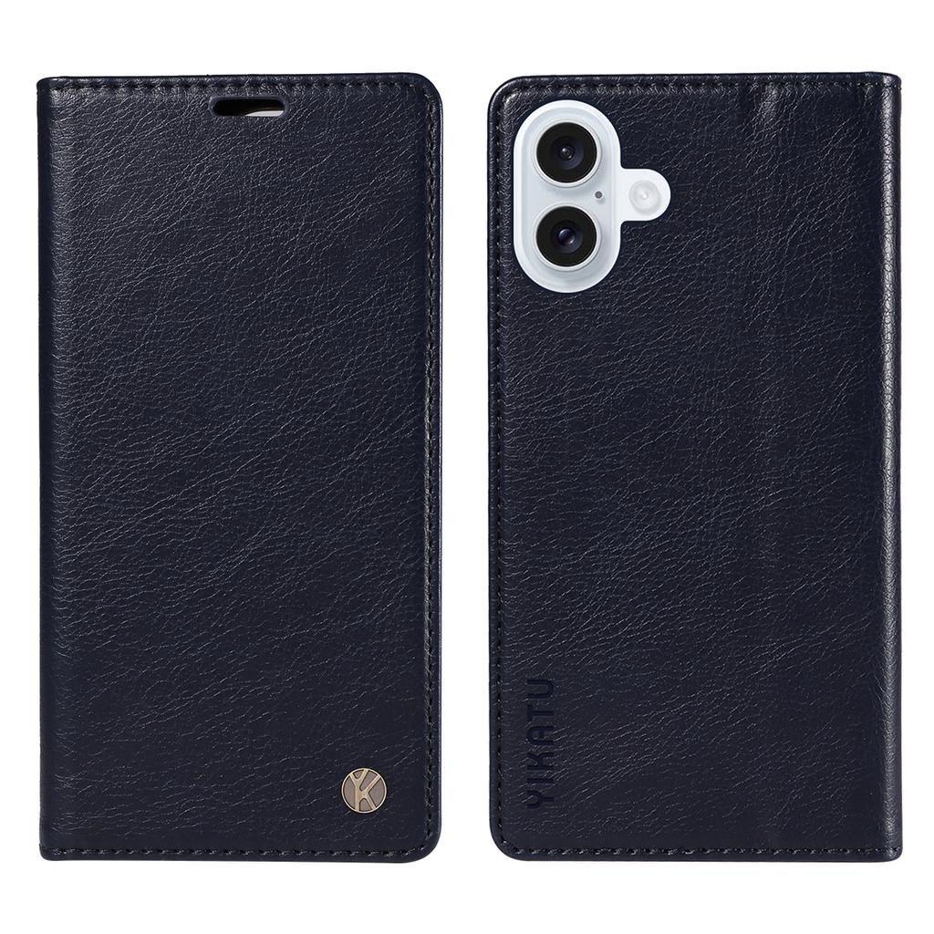 For iPhone 17 Wallet Case YIKATU YK-006 Magnetic Closure Leather Phone Cover Litchi Texture