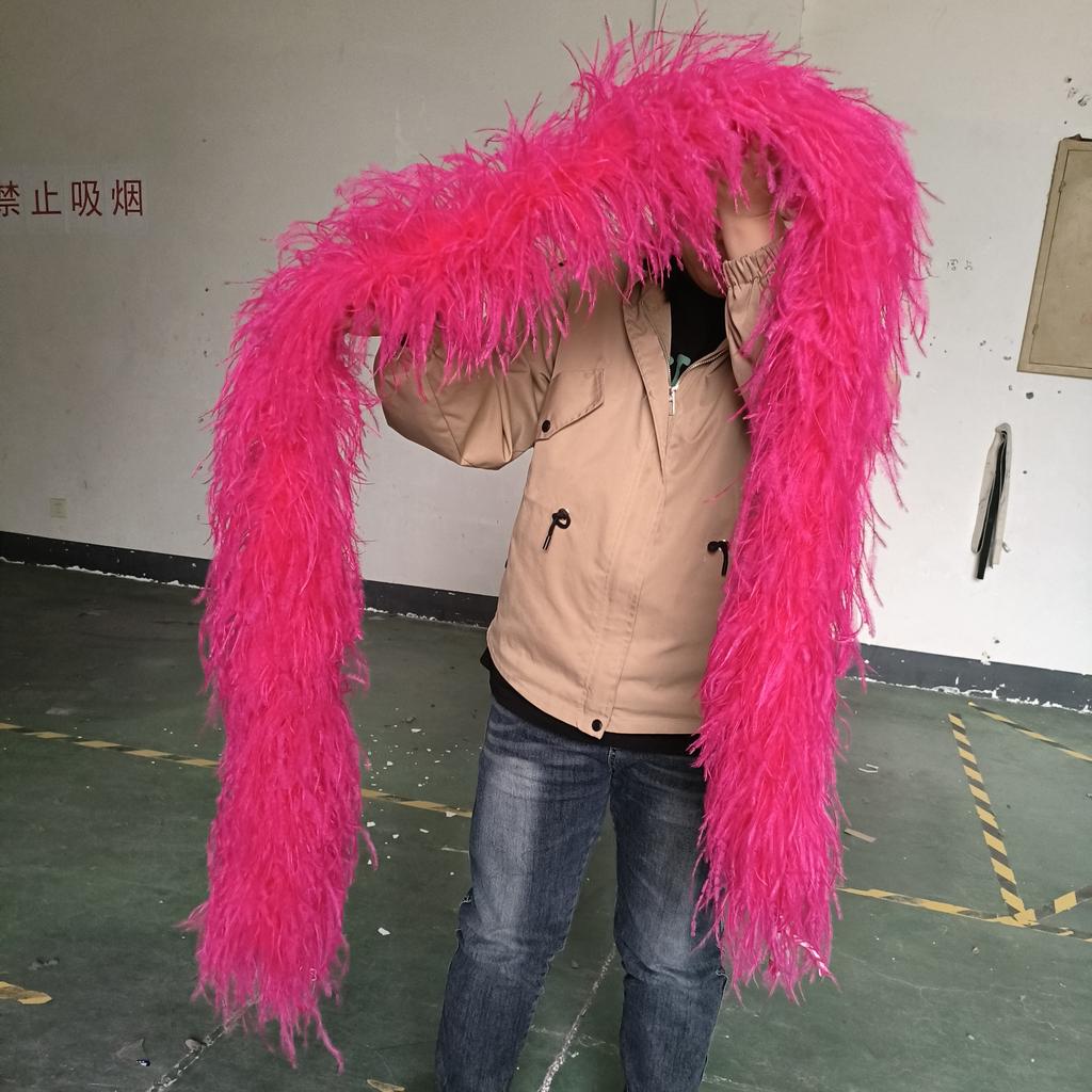 DIY 8 Ply Ostrich Feather Boas 4M for Craft Party Shawl Wedding Drees Clothes Carnival Stage Decor Fluffy Ostrich Plumes Scarf Trim