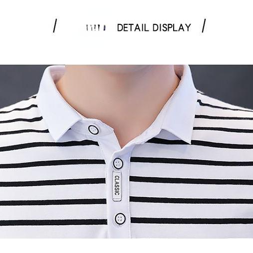 Pánská klasická proužkovaná polokošile bavlna s krátkým rukávem 2023 Summer Plus Oversize