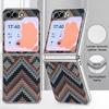 Geometric Cloth Texture Case For Samsung Galaxy Z FlIP 7 FE 6 5 Plating PC+PU Leather Hybrid Folding Cover For Samsung Z Flip7 Flip6 Flip5