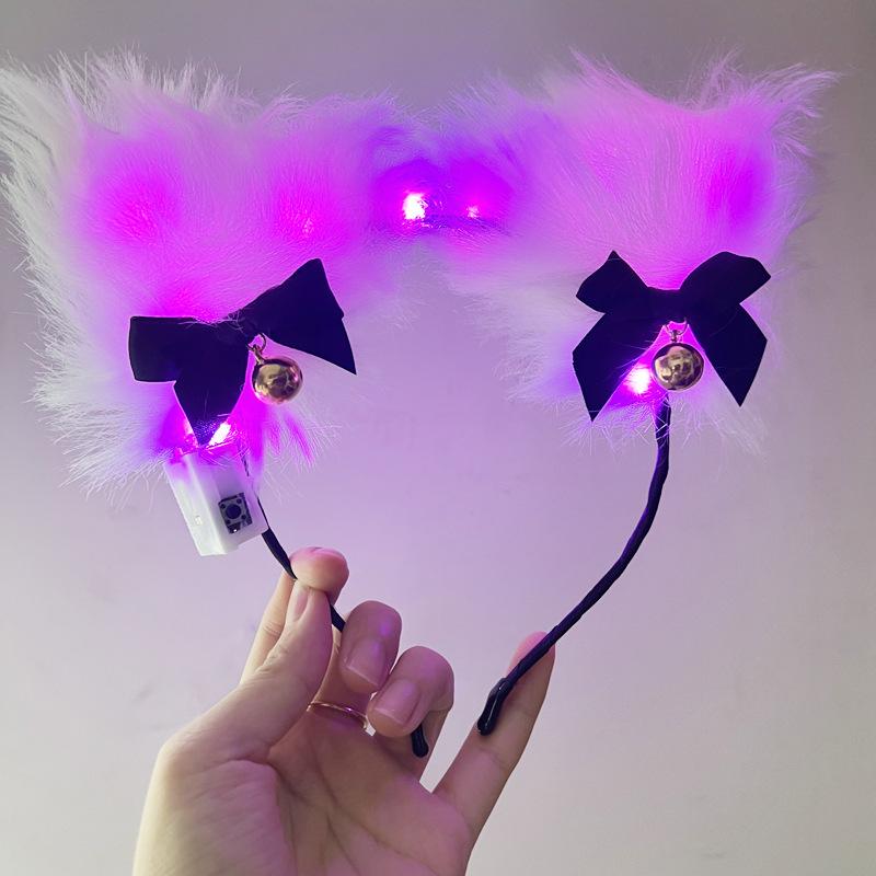 1pcs Women Girl LED Hawaii Hawaiian Lei Headband Glow Light Up Bridesmaids Bridal Flower Crown Wreath Birthday Wedding Party