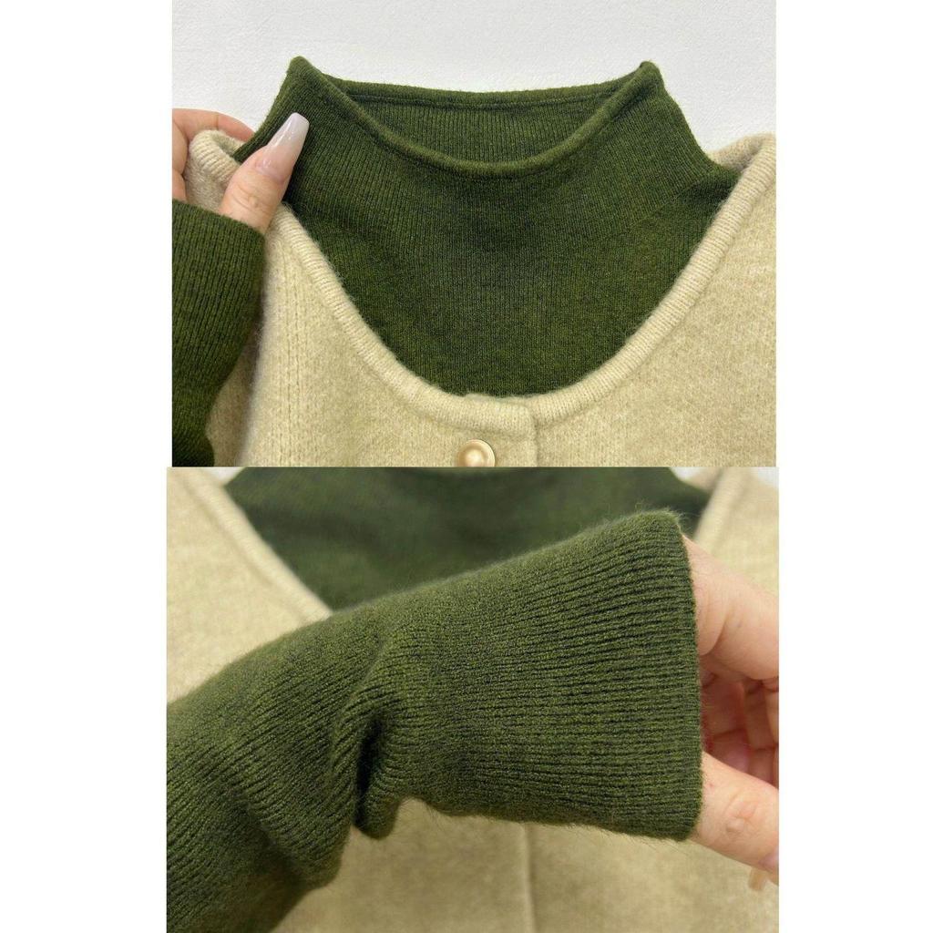 2026 Women's Autumn/Winter Slim Fit Wool Knit Half-High Collar Top