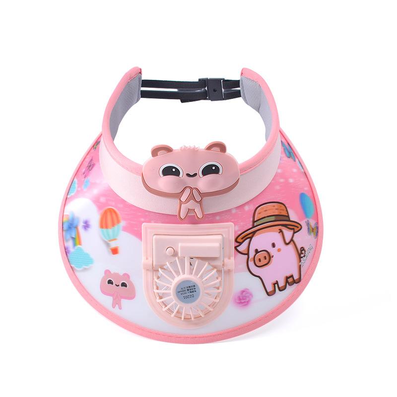 1104 children's hat 3D big eaves fan empty top hat summer outdoor sun hat boys and girls cartoon sun hat