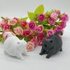 DYS 3D Printed Cute Yawning Chubby Cat Figurine, Black White, Wide Stable Anti-Tipping Base, Desktop Decor for Pet Shop Bedroom & Lover Birthday