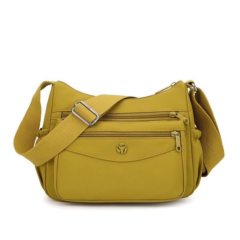 Chinese Ladies Bag New Solid Color Lightweight Nylon Cloth Bag Dumpling Bag Middle-aged Niche Single Shoulder Oblique Span Bag Women