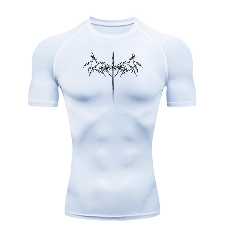 Men's Sports T-shirt Training Fitness Compression Workout  Rashguard Tops Quick Dry Short Sleeve Breathable High Elasticity Gym