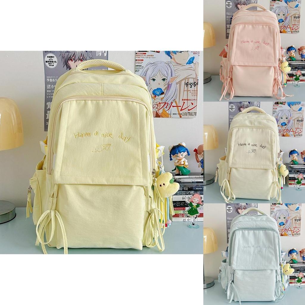 Letter Nylon Casual Backpack For Women And Men With Lightweight Cushion Straps For Daily Use