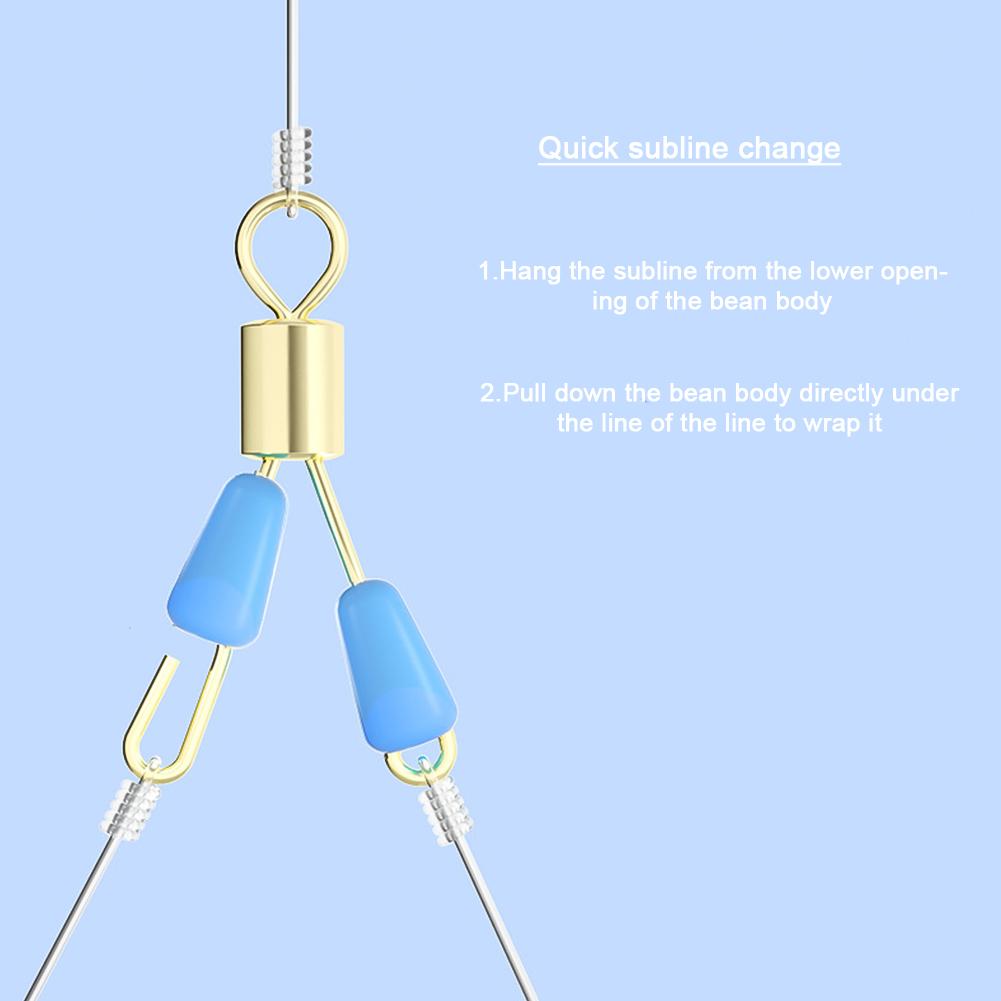 10 pezzi di clip anti-avvolgimento in silicone per biforcazione rapida, connettore ad anello a forma di 8, accessori per attrezzi da pesca