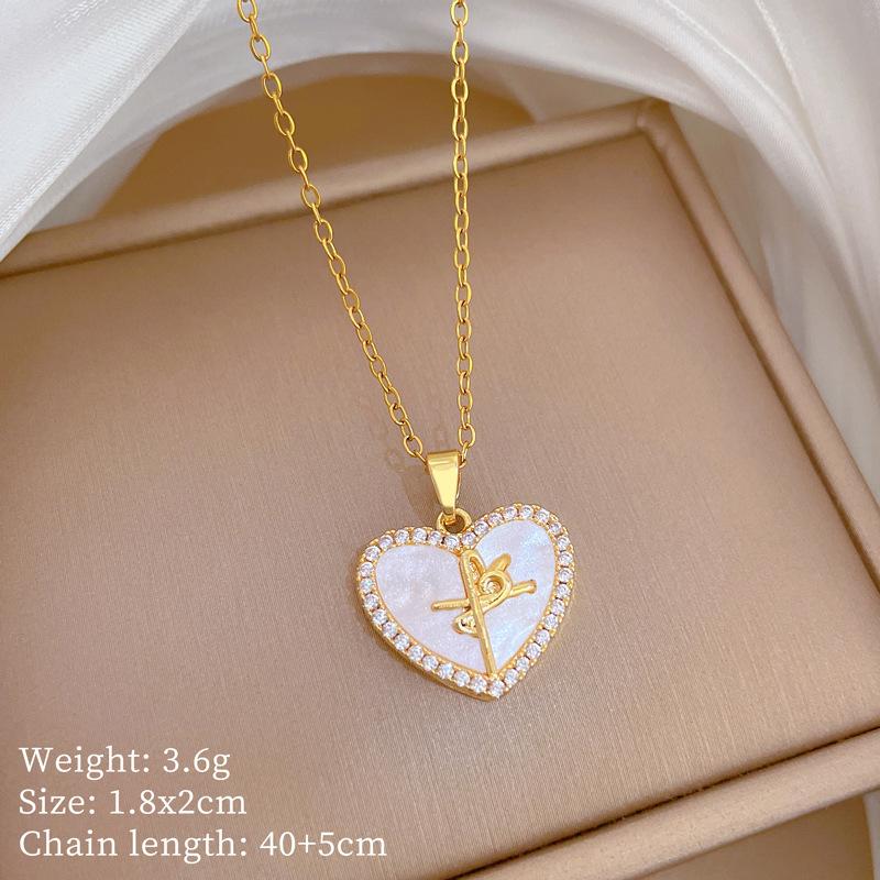 Kupfer-Mikro-Intarsien Leichter Luxus Mode Persönlichkeit Temperament Wunderschöne Voll-Diamant-Halskette Damen Vielseitige Schlüsselbein-Kette Titanstahl