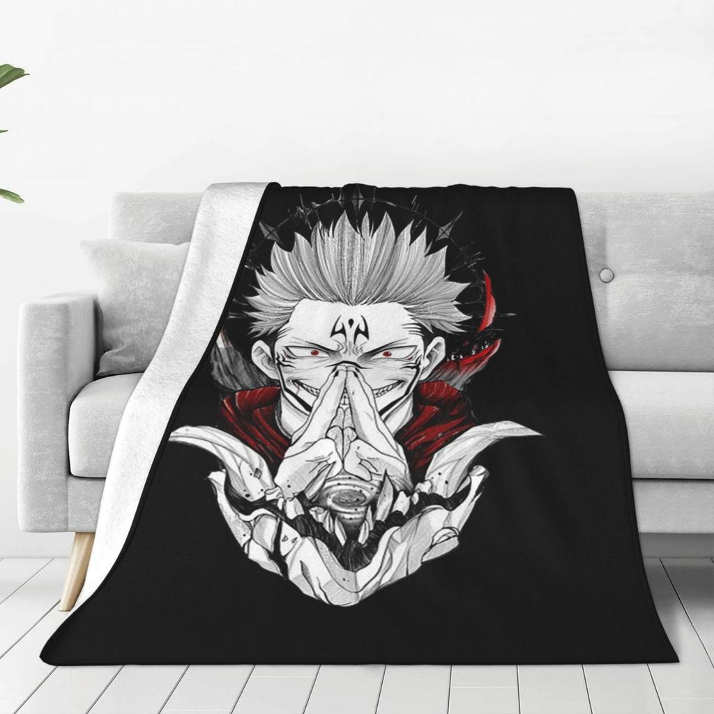 Sukuna Blanket Anime Manga Flannel Funny Warm Throw Blankets for Coverlet Winter