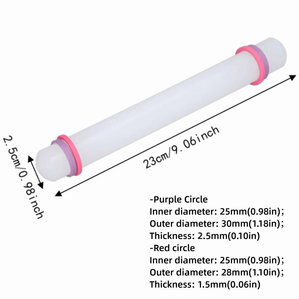 2pcs Adjustable Dough Roller Removable Guide Ring Pastry Rolling Pin Pastry Cookies Making