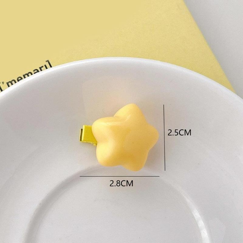 Y2k 90s Aesthetic Candy Color Star Hairpin for Woman Cute Duckbill Hair Clip