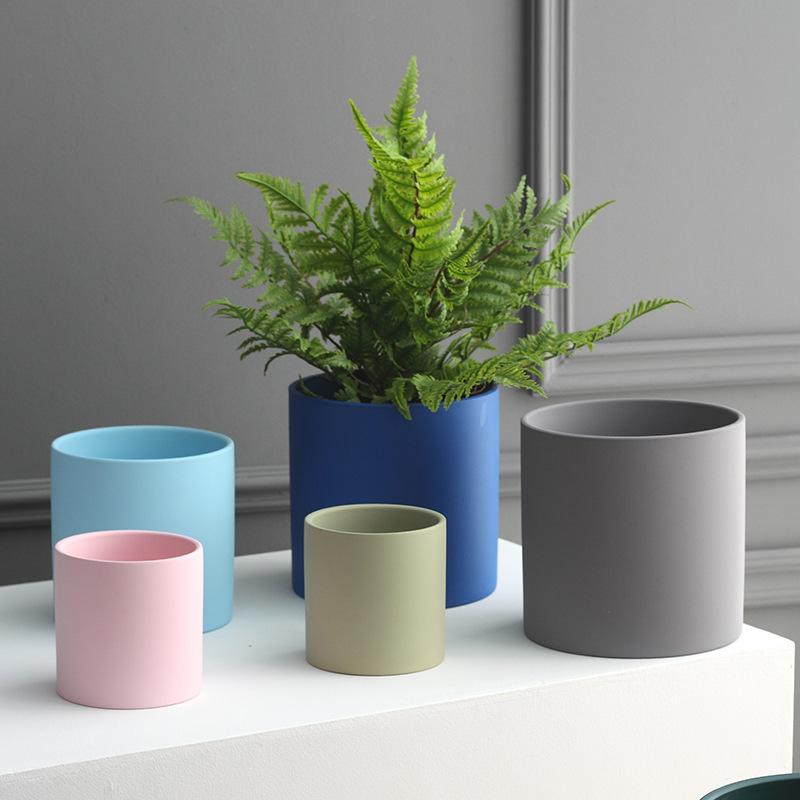 Maceta nórdica Ins minimalista de cerámica estilo Morandi, maceta para plantas verdes suculentas, plato de rosa verde personalizado moderno