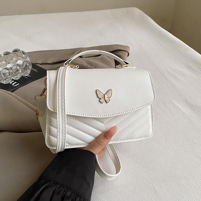 Trendy Vintage Casual Small Shoulder Bag For Women With Elegant Butterfly Design And Soft Pu Material